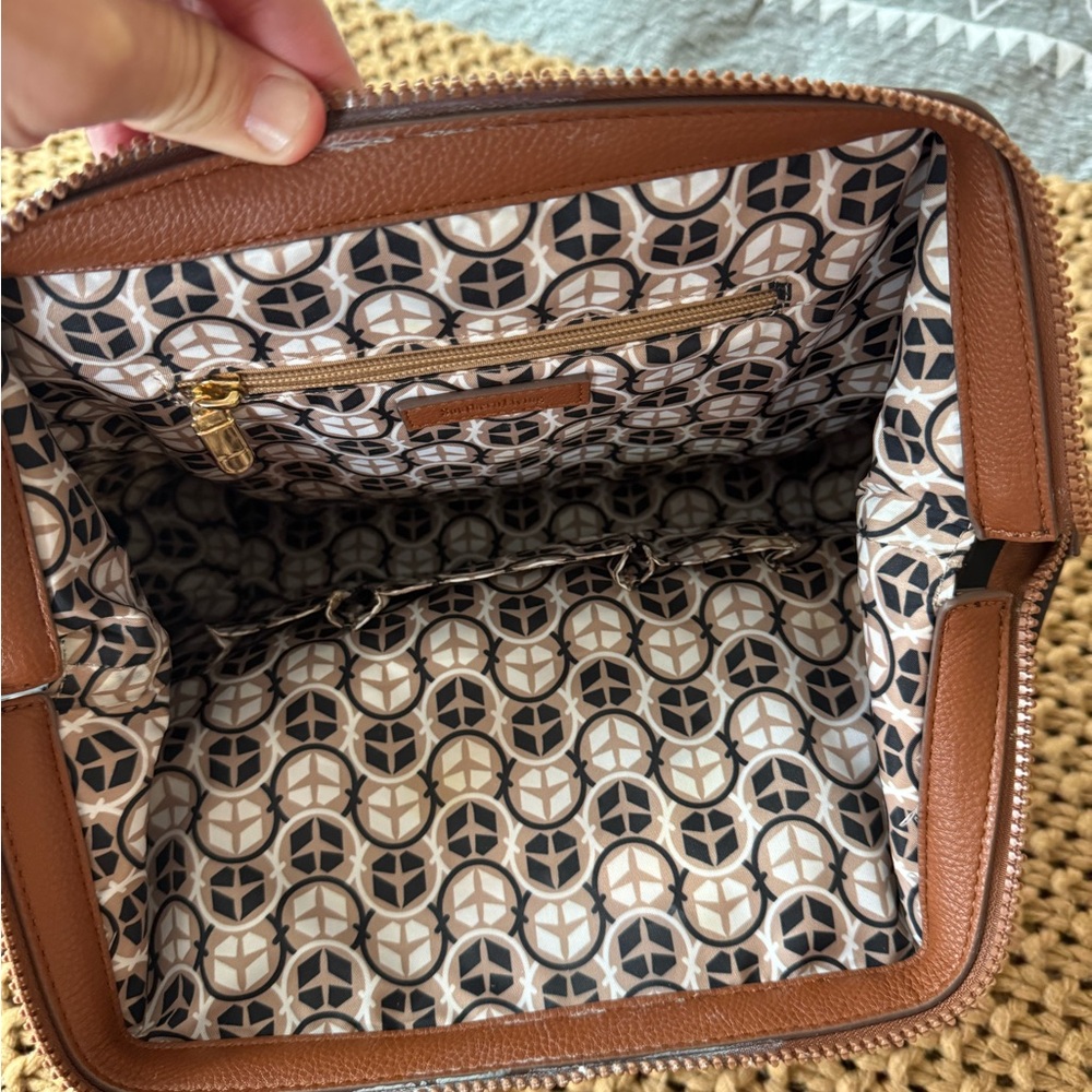 Southern Living Black and Cream Make Up Bag Toiletry Clutch Pouch - Picture 5 of 8